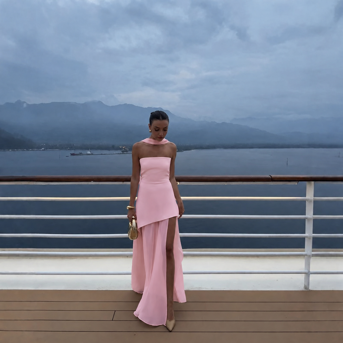 Layered Maxi Dress — Pink new product. AI color visualization; actual shade may vary.