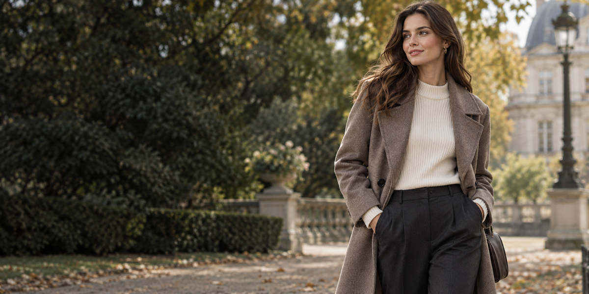 Atlas autumn style inspiration: neutral coat and ivory knitwear