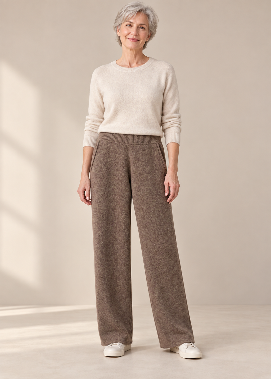 Straight-Leg Knit Pants — Original purple