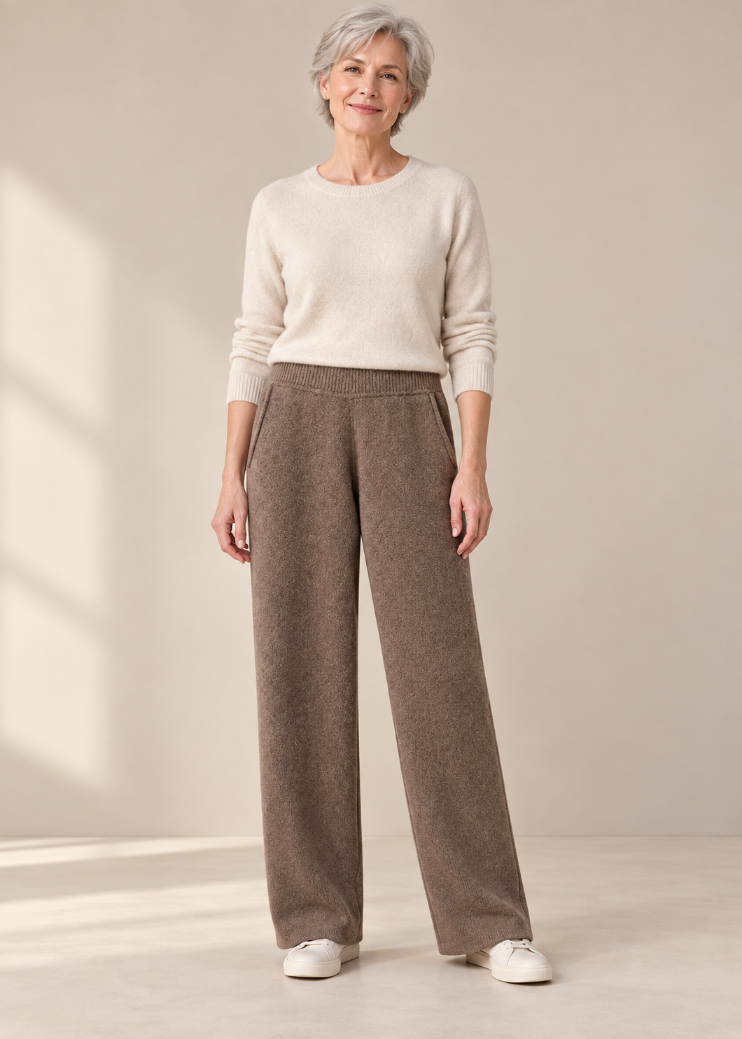 Straight-Leg Knit Pants — Original purple