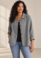 Grey Collared Button Jacket — Grey