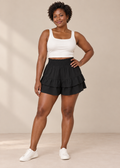 Tiered Ruffle Shorts — Black