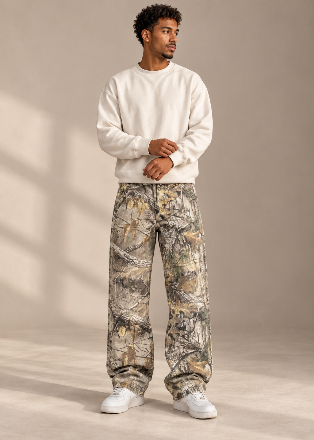 Y2K Jeans New Harajuku Hip Hop Camouflage Retro Oversize Den — Picture color