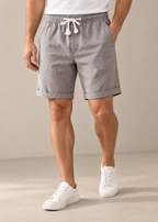 Men's shorts linen tethered shorts men — Grey — detail